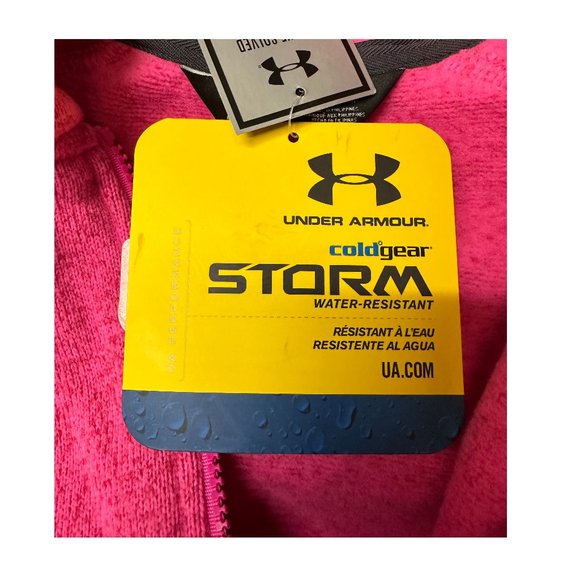 New Under Armour UA Storm Wintersweet Full Zip Hoodie Girls Pink M L - Picture 3 of 5